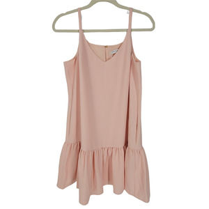 Trina Turk Women's Size 8 Crepe Drop-Waist Flounce Pink Peach Dress NWT